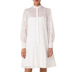 AKRIS PUNTO Eyelet Lace Flounce-Hem Dress size 4